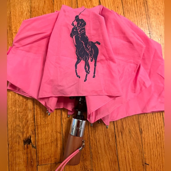 RALPH LAUREN BIG PONY Pink Polo Umbrella